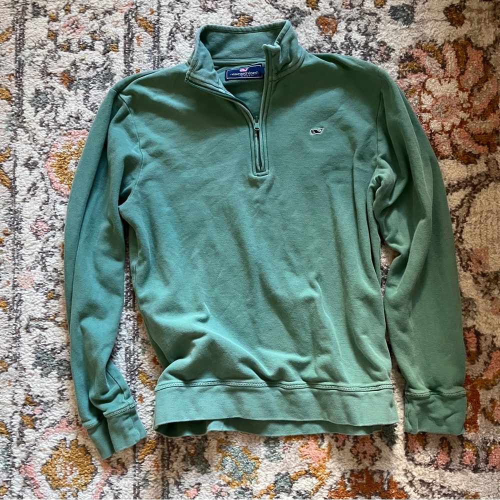Medium Green vineyard vines quarter zip sweater